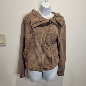 SL8 by blank nyc size m brown vegan suede moto jacket